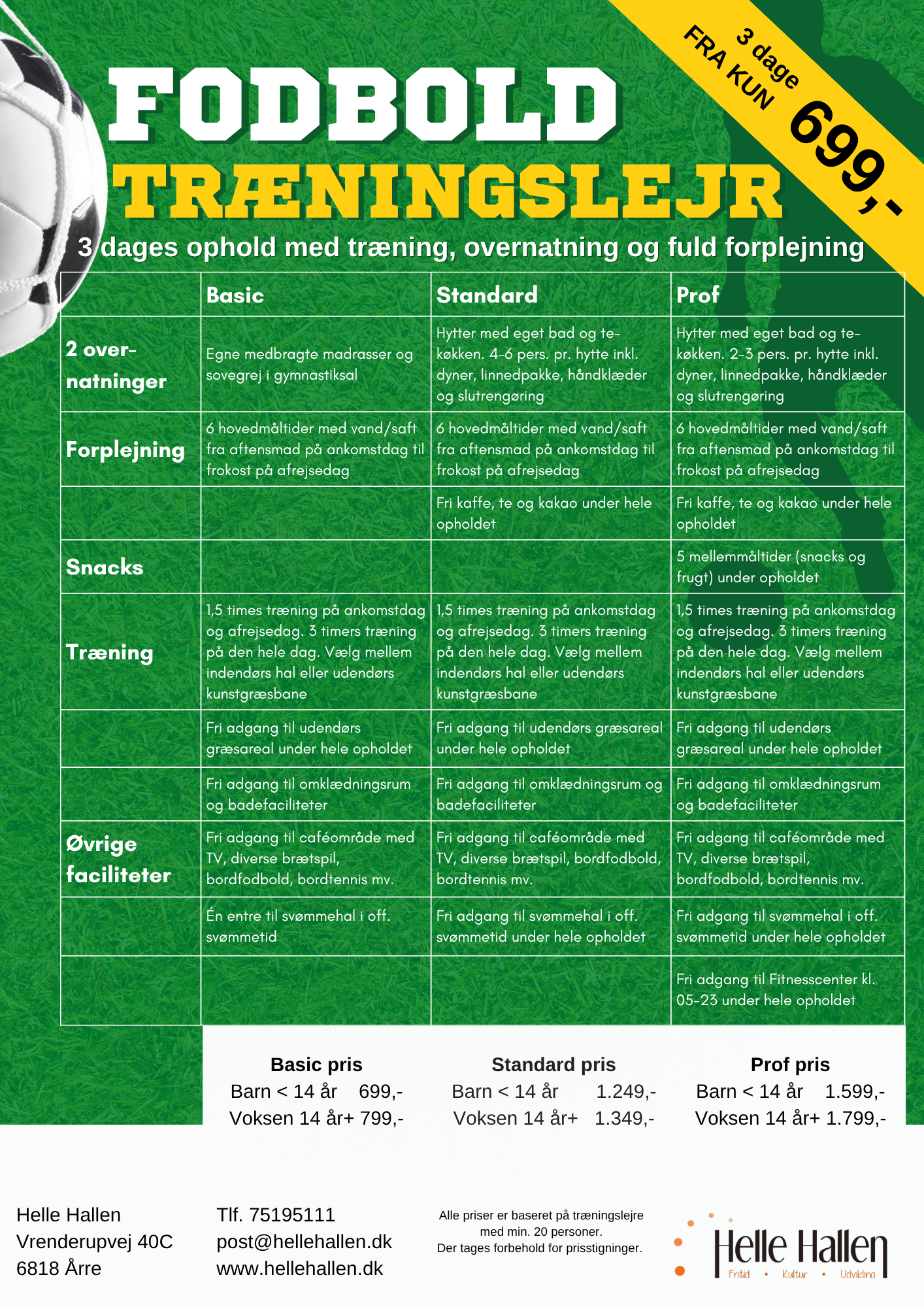 Fodbold træningslejr plakat