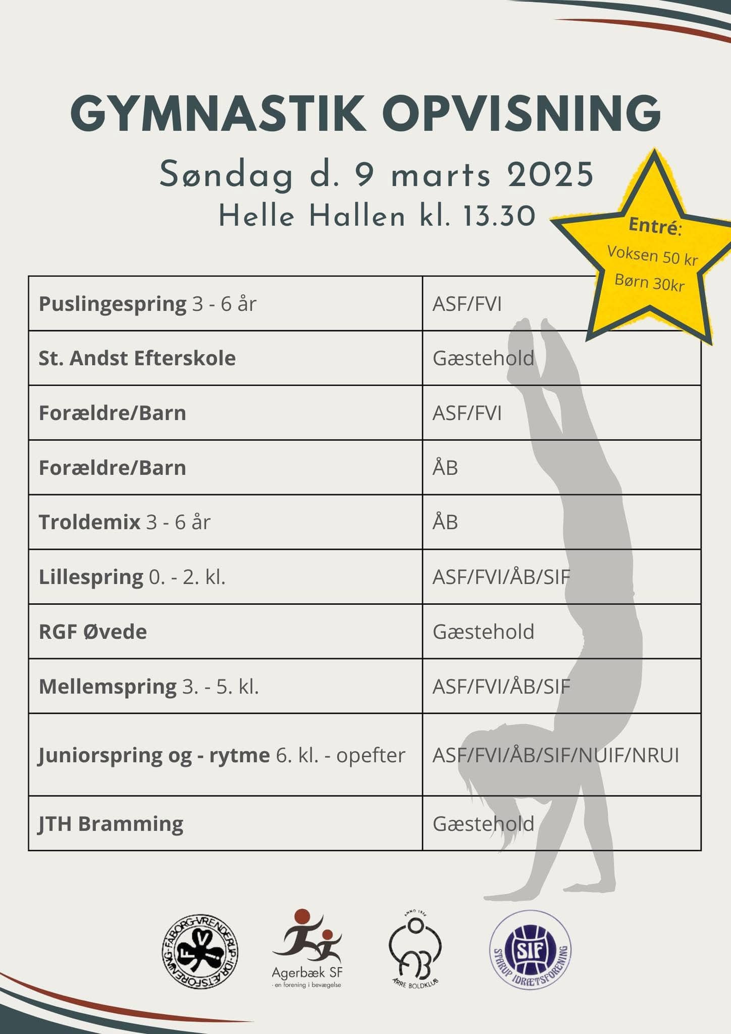 9. marts gymnastik opvisning helle hallen